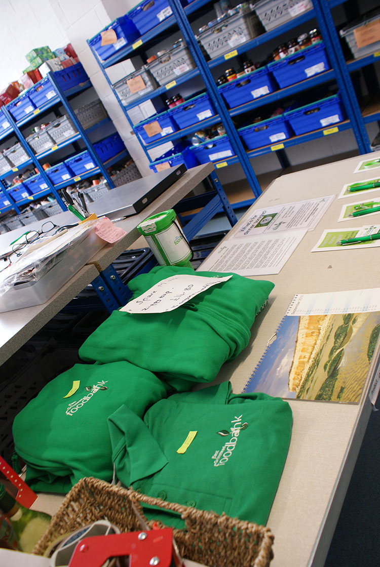 The Foodbank's promotional materials ready for dispatch!