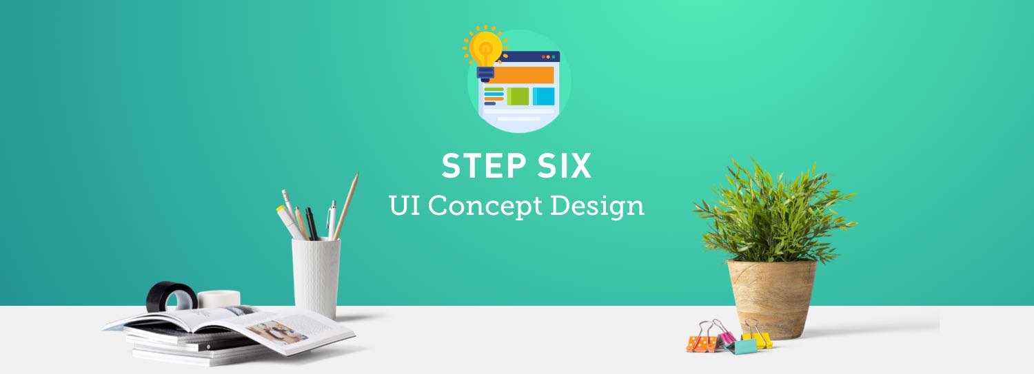 Website design process step six: UI concept design