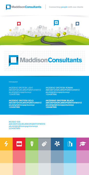 Branding, marketing and website solution for recruitment agency Maddison Consultants...