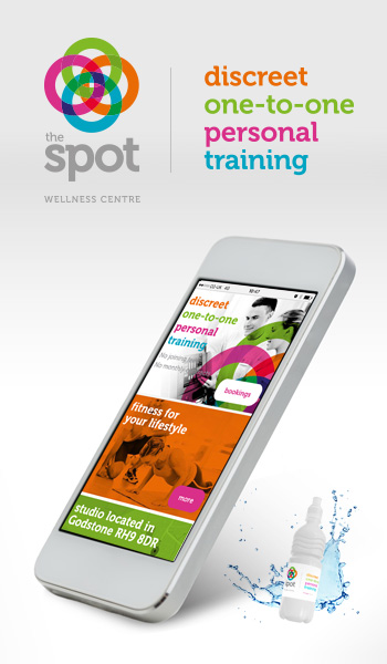 Branding, website and marketing for fitness and wellness centre 'the spot' Godstone...