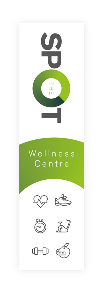 Concept brand logo on a flag for The Spot Wellness centre