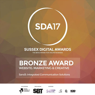 5and3 wins Bronze award for best website overall