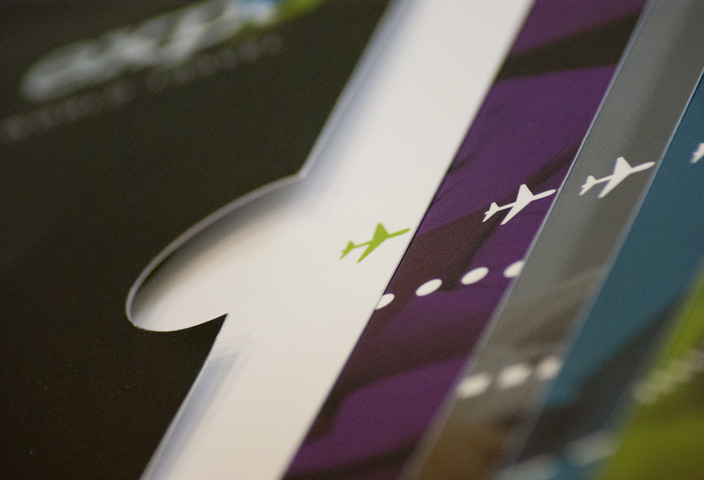 bespoke brochure design close up die cut view
