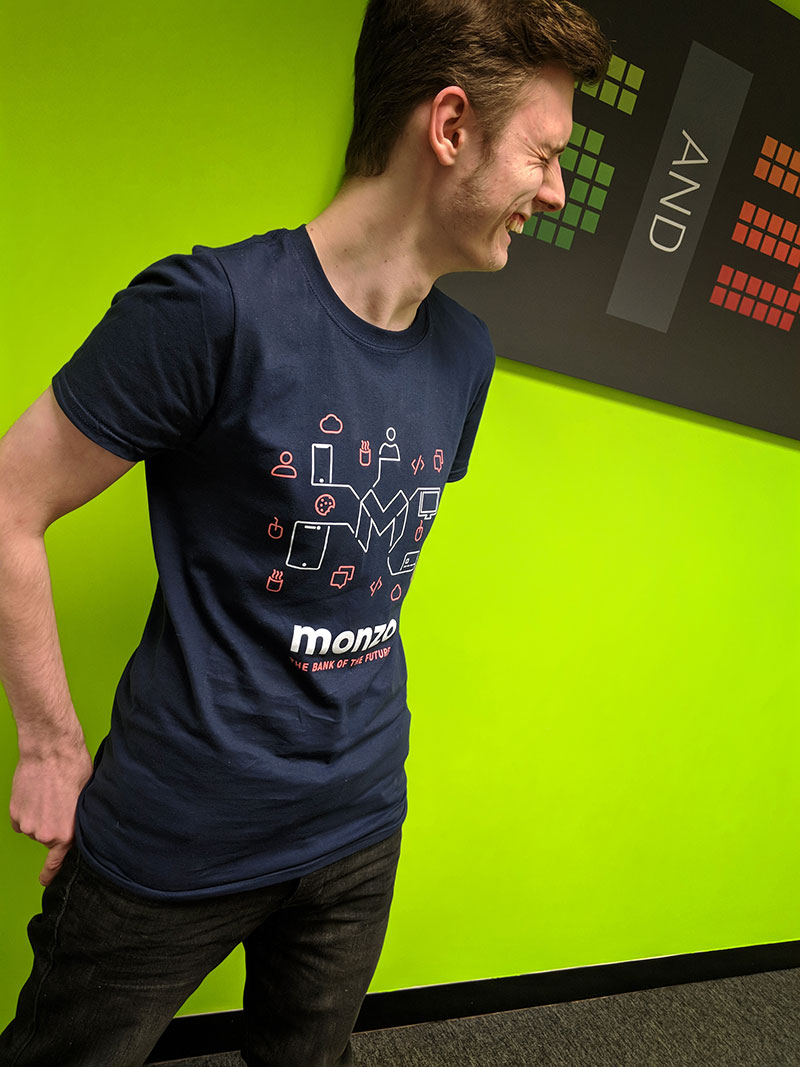 monzo winning t-shirt deisgn by Shea Lavington 5and3
