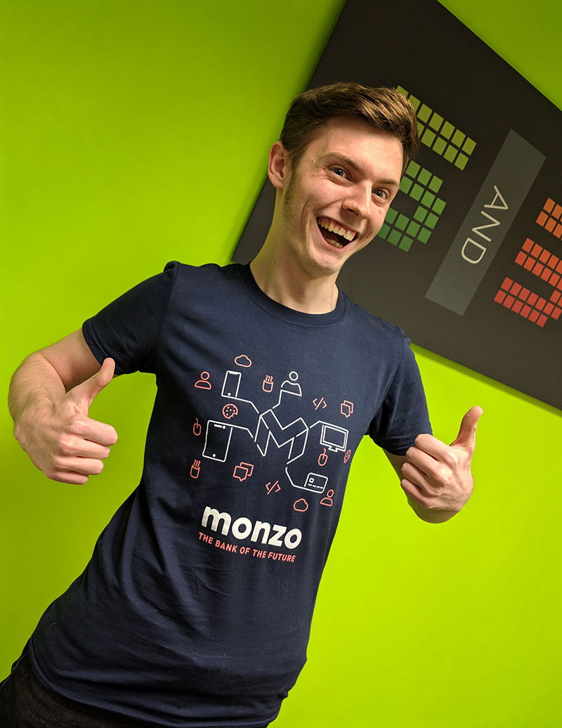 monzo winning t-shirt deisgn by Shea Lavington 5and3