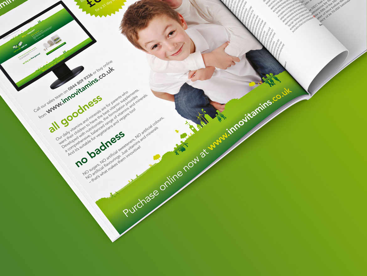 Advertising design for Childrens multivitamin product