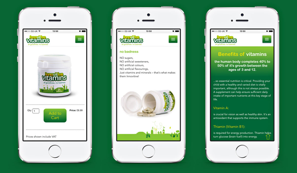 Responsive website and ecommerce store for childens multivitamin capsules