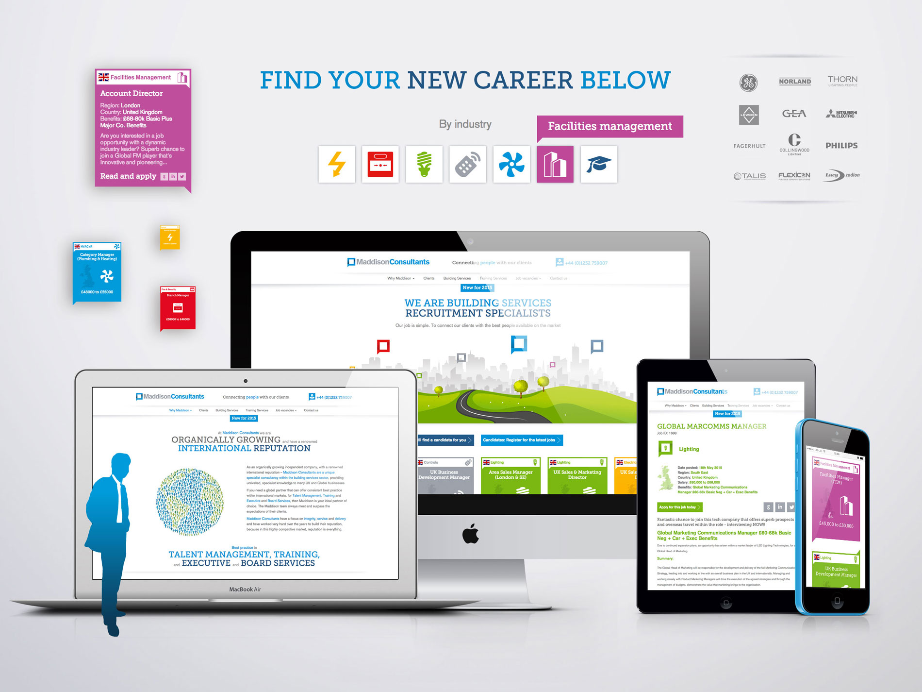 Recruitment company rebranding and responsive website