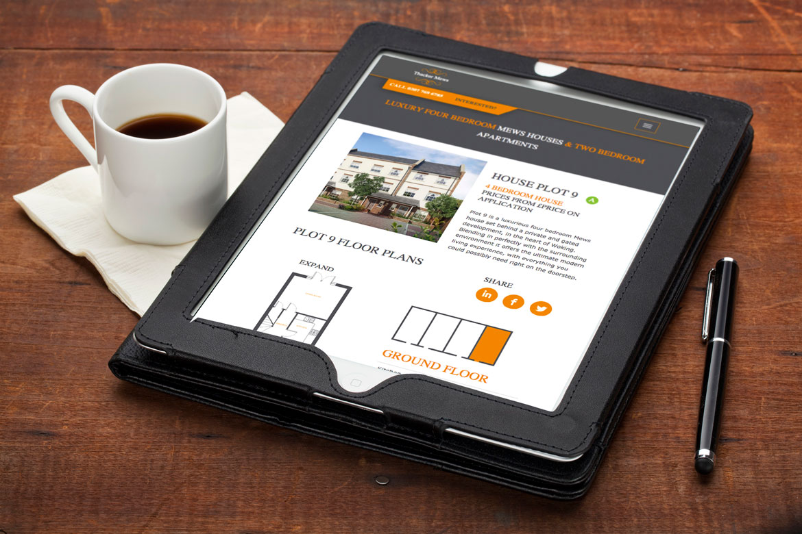 Responsive website design for luxury mews houses and apartments, Surrey