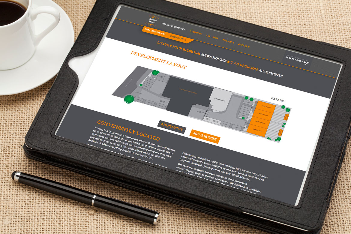 Responsive website design for luxury mews houses and apartments, Surrey