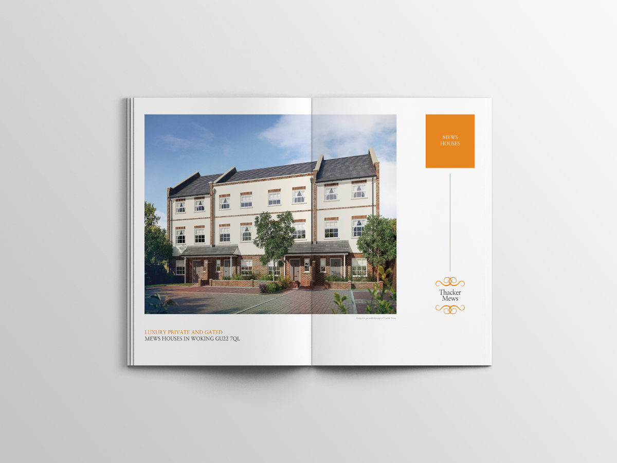 Property sales brochure design for luxury mews houses and apartments
