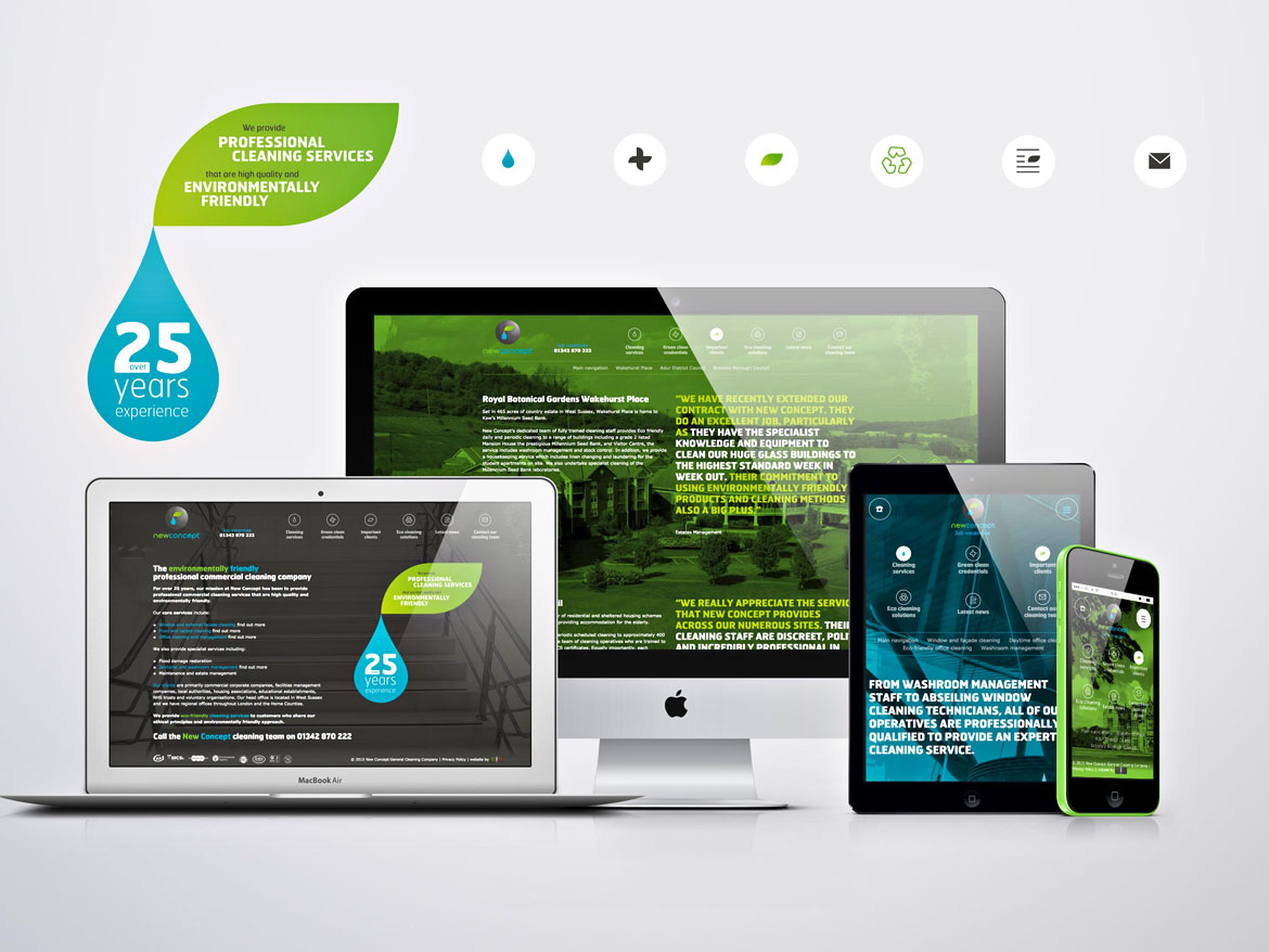 Responsive website design for cleaning company