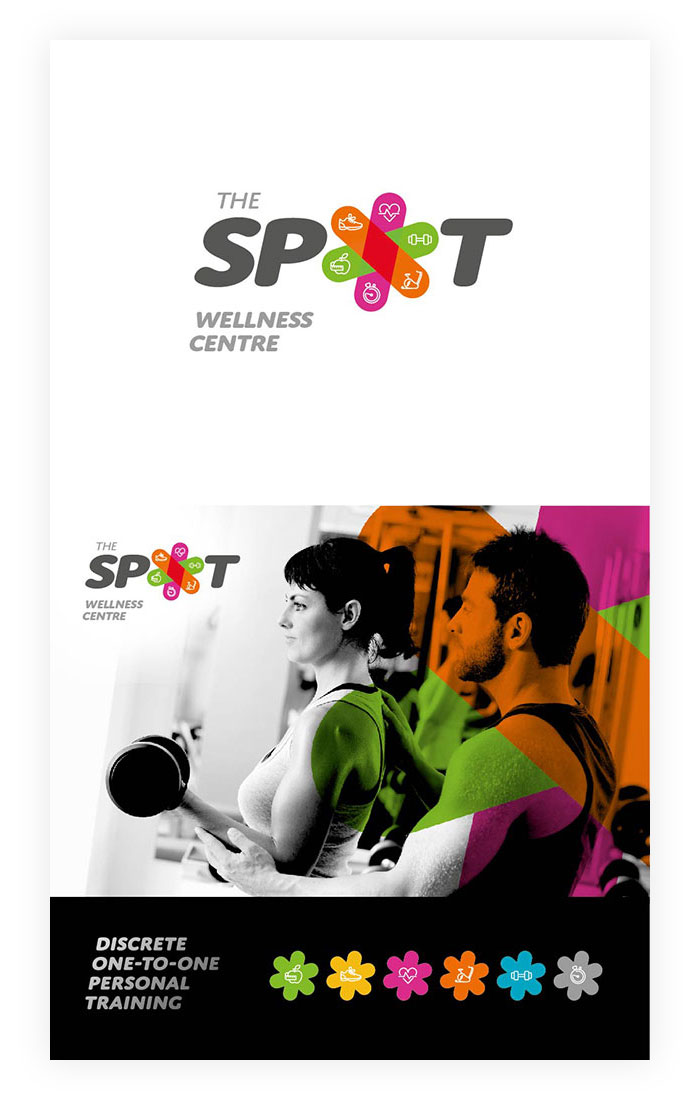 logo design for gym and fitness centre the spot, Godstone Surrey