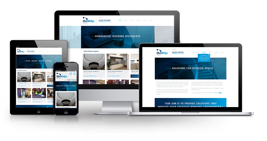 Reponsive website solution for London interior company, BlueBridge Interiors